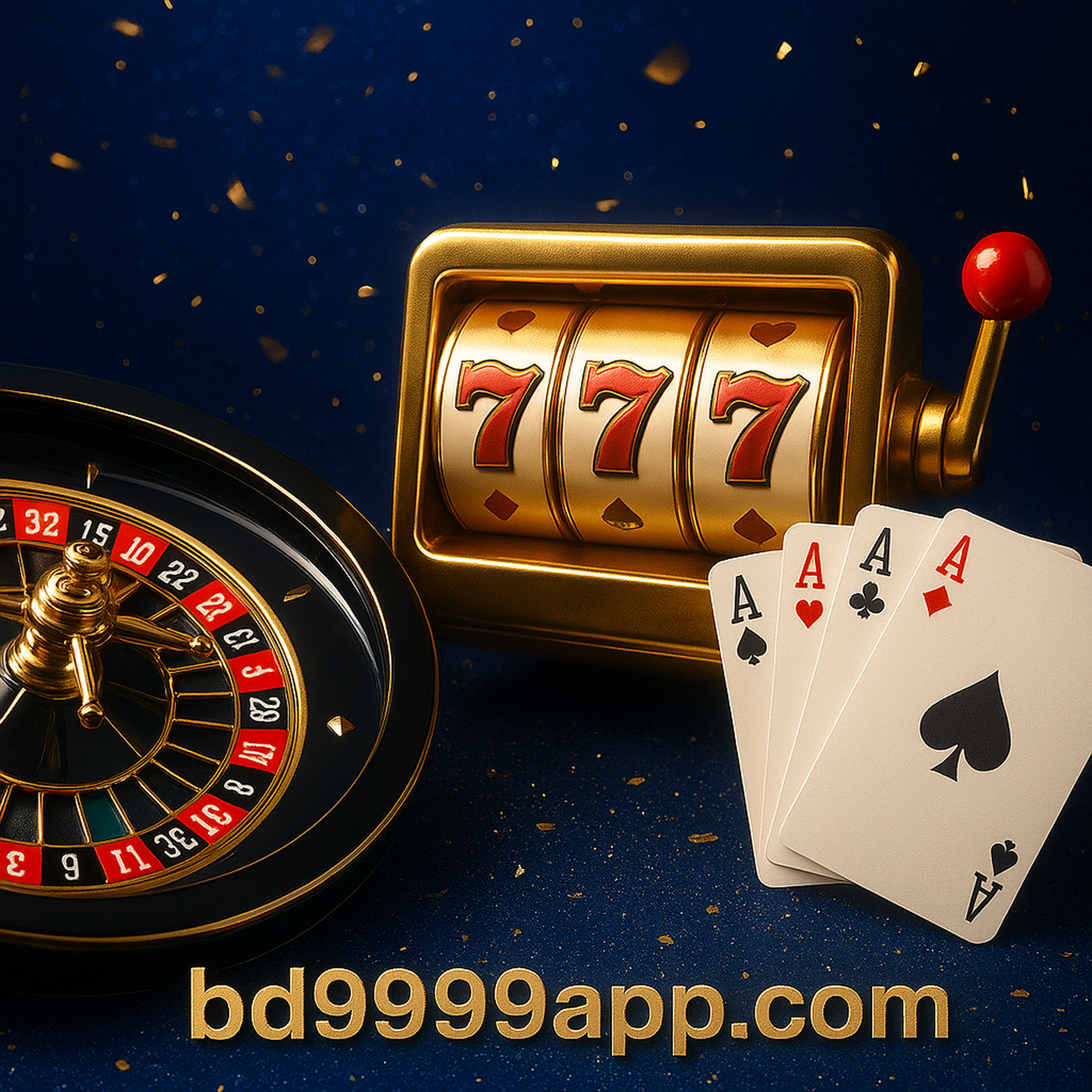 BD9999-এর গেম লবিকে প্রতিনিধিত্ব করতে একটি প্রাণবন্ত কোলাজ: আর্কেড রিলস, রুলেট চাকা, এবং লাইভ-ডিলারদের উপস্থিতি